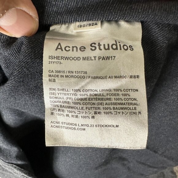 Acne Studios Shirt Mens Small Dark Gray Isherwood Melt Classic Fit Button Down - Picture 4 of 7